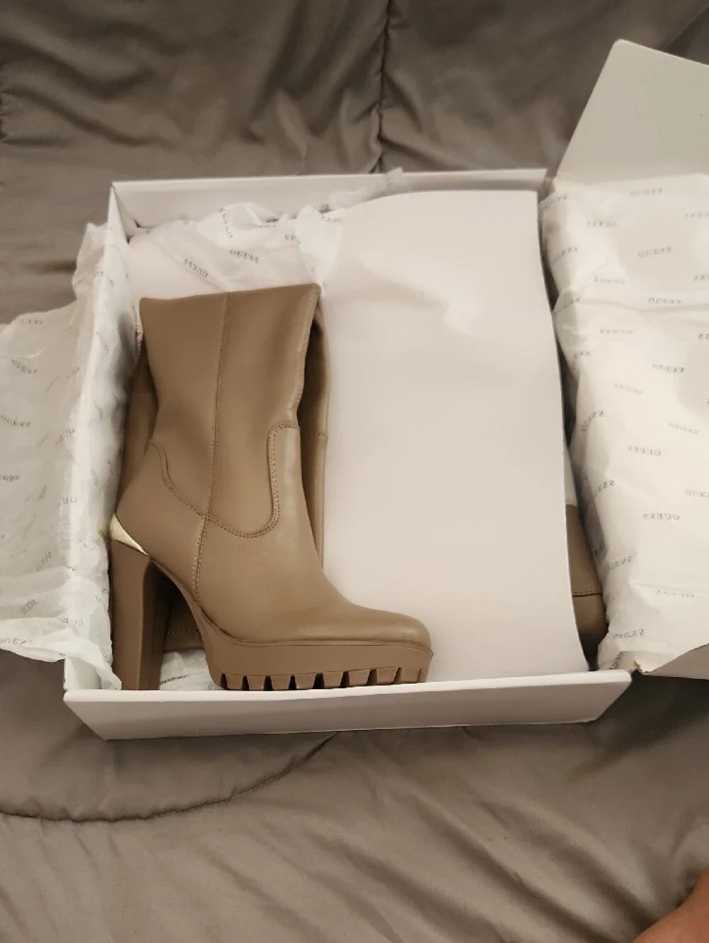 Guess Taupe Over-the-Knee Platform Boots